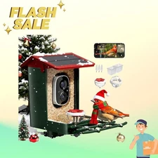 Smart Bird Feeder with Camera Solar Powered, 2K HD Video, AI Bird Species Identi