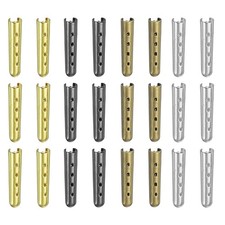 24Pcs 23mm Open Mouth Shoelace Tips Caps, Silver/Black/Bronze/Golden