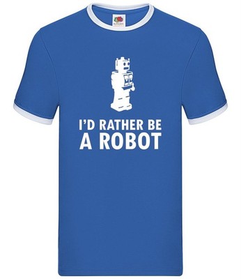 I'D Rather Be A Roboter - Herren Ringer - Roboter Ai Nerd Geek Lustig Roboter