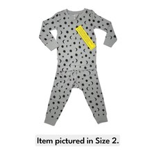 Hanna Andersson NWT HannaSoft Long Johns Stars  Moon Tonal on Grey. Size 2. PJs