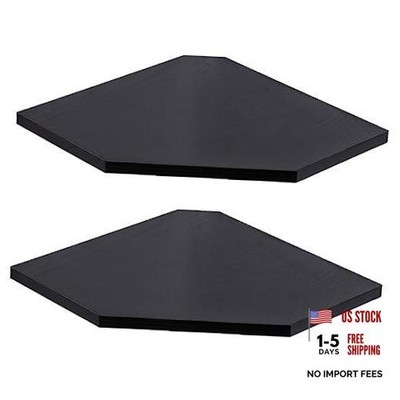 Corner Shelf Wall Mount, Floating Corner 10.5'' x 10.5'', Set of 2 Black