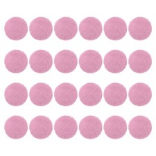24Pcs Fluffy Soft Faux Fur Pom Poms for Hats with Elastic Loop, Dark Pink