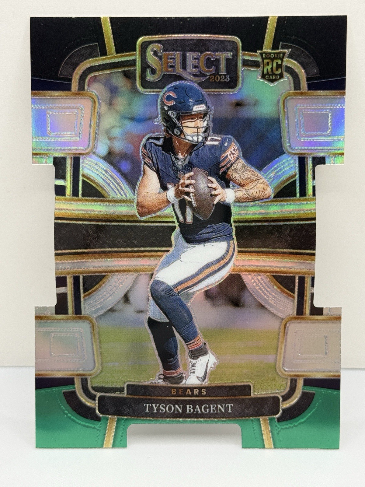 2023 Panini Select - Concourse Tyson Bagent #18 Black & Green Prizm Die-Cut RC