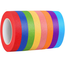 Colored Masking Tape 1 Inch Wide - 8 Rolls Colorful Masking Tape - 1312 Feet X 1