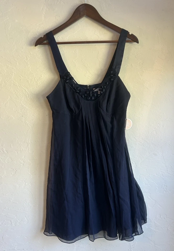 Vintage Y2K Rebecca Taylor Silk Babydoll Slip Dress 10 NWT Blue Fairy Coquette - Image 3 of 4
