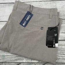 Travis Mathew Men's Beck Golf Performance Shorts - Size 40 Beige Tan 9.5"