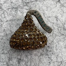 Hershey Kisses Pendant Necklace Chocolate Brown Crystals 925 WTJ Sterling Silver