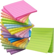  24 Pack Lined Sticky Notes 3X3 in Post Ruled Stickies Super Sticking Power Mem