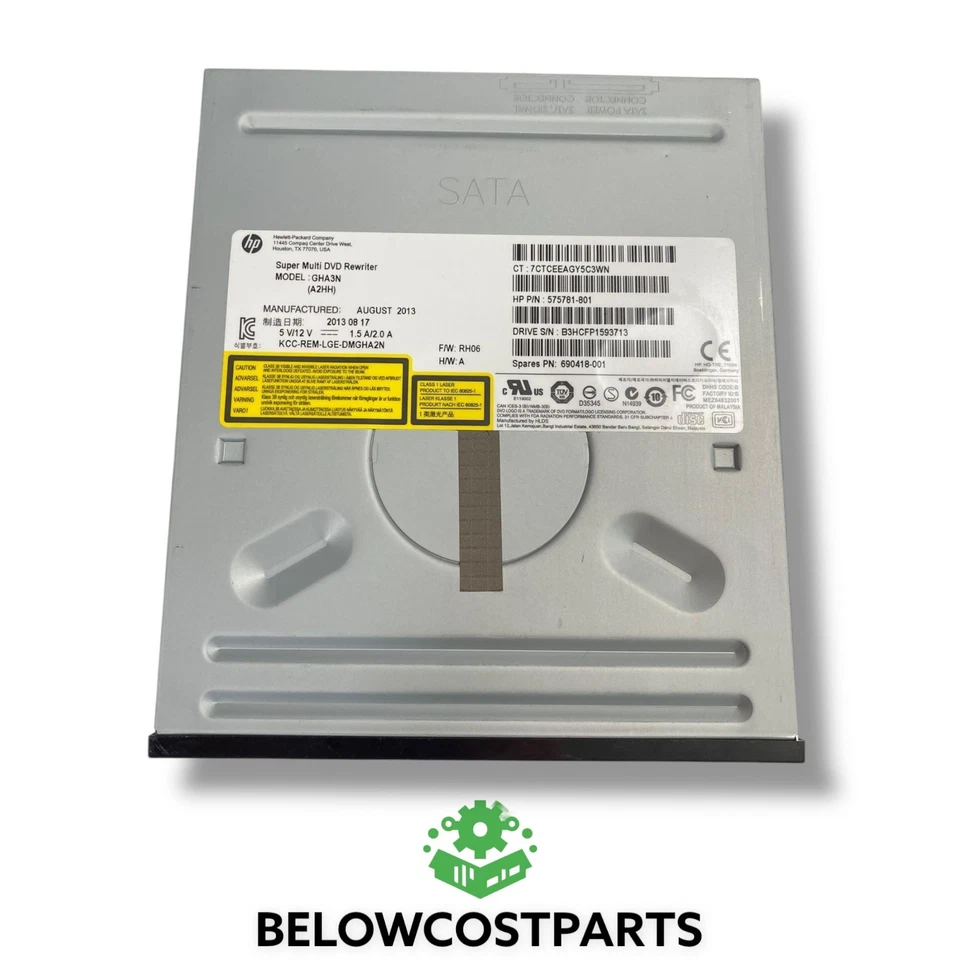 Regrabadora de DVD Super Multi HP GHA3N A2HH 575781-801 690418-001–Unidad SATA de escritorio Foto 2 de 3