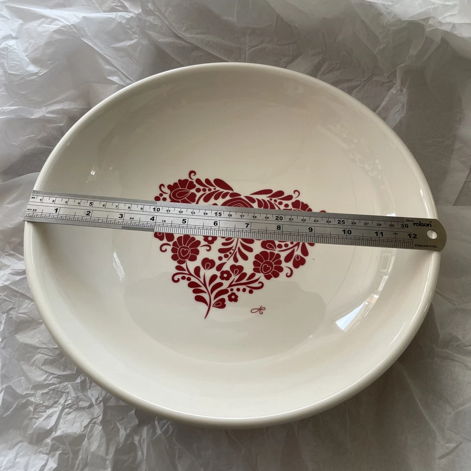 Portmeirion Jan Constantine 13inch Low Bowl Red Heart Made In England Perfect - Image 3 of 4