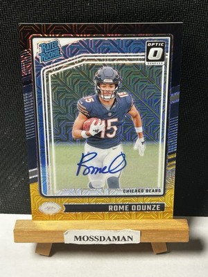 2024 Donruss Optic Rome Odunze Rated Rookie Auto Choice Black Gold #/60 Bears