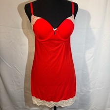 Victoria's Secret Red Lace Babydoll Chemise 34D Lingerie