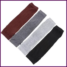 Stretchy Knit Black Fashion Mittens Warmers Winter Trendy Unisex Long Arm