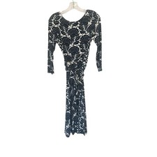 Boden Blue White Floral Stretch Office Career Work Anna Jersey Dress Size 4