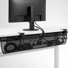 VIVO Black 36" Clamp-on Under Desk Cable Net, Mesh Cable Management