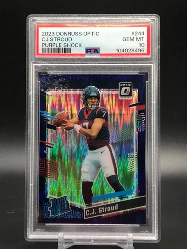 2023 Panini Donruss Optic - Rated Rookie C.J. Stroud #244 Purple Shock PSA 10