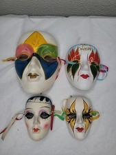 porcelain mardi gras mask ceramic -LOT Of 4
