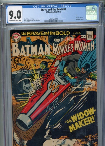 BRAVE AND THE BOLD #87 HI GRADE 9.0 CGC WONDER WOMAN BONDAGE COVER SEKOWSKY ART