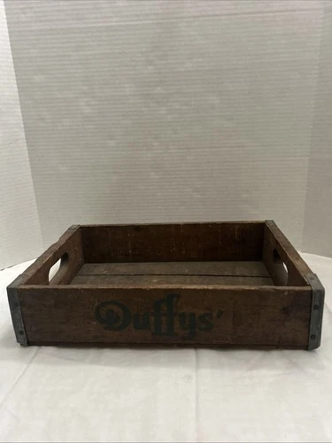 Vintage Distressed Duffys’ Delicious Drinks Wooden Crate