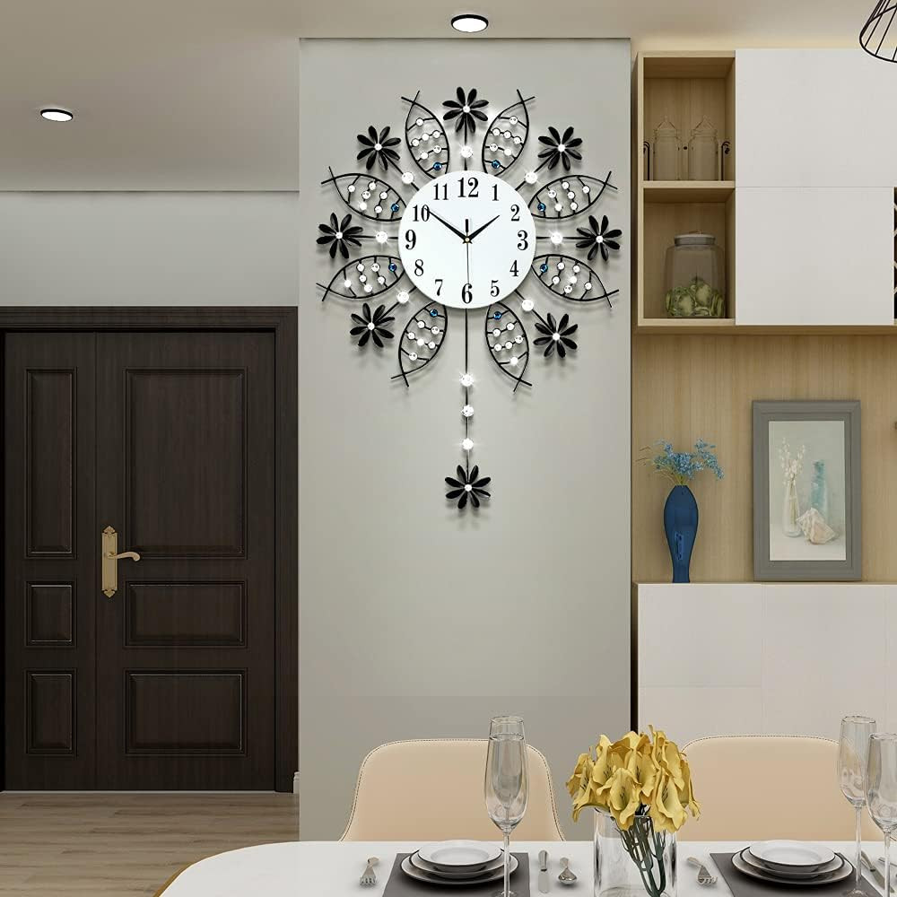 Large Wall Clock for Living Room Decor, Giant Big Silent Modern Battery Operated