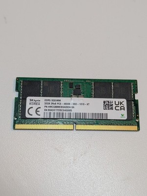 SK hynix 32GB 1x32GB DDR5 4800 CL40 SODIMM Laptop RAM Memory HMCG88MEBSA095N