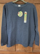 NWT Women  s Hanes Ecosmart Blue Heather Crew Sweatshirt XL