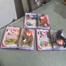 Ty Teenie Beanie Babies Rex, Steg, Bronty Dinosaur Trio 2000 McDonald's