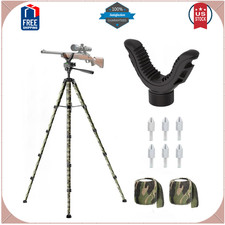 74 Rifle Shooting Tripod Hunting Rest V Yoke with Ground Spikes Aluminum Stand