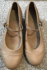 WOMEN'S BLOCH TECHNO TAP TAN HEELED LEATHER TAP SHOES 10.5