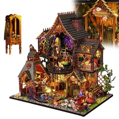 Miniatur Haus, DIY Miniature House mit LED-Licht 3D Holz Puppenhaus Geschenk DHL