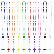 ZYFLSQ Bulk Plastic Rosary Beads Catholic 100 Pack, 17 Inch Assorted Rosary C...