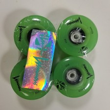 Luminous LED Roller Skate Wheels GREEN GLOW 62mm 85A 4 Pack