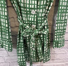 Cabi Medium Green and White Circuit Jacket Long Line Belted NEW without tags
