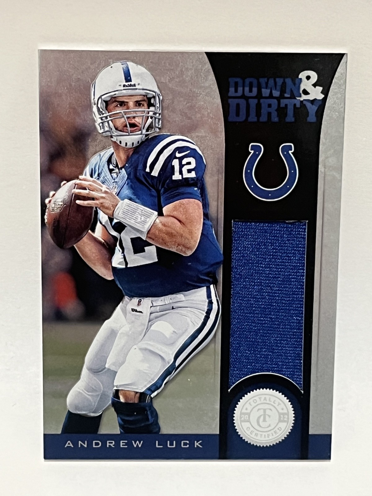 Andrew Luck Panini Totally Certified Down & Dirty Materials #4 Base
