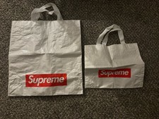 Supreme Box Logo In Store Reusable Shopping Tote Bag White Red Large N Small SZ