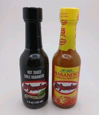 (Bundle) El Yucateco Black Label Reserve & Habanero and Pineappl Hot Sauce 4 oz 