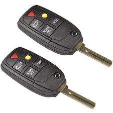 2-pack Hqrp Folding Key Remote Case For Volvo V70 S60 S80 Xc70 Xc90 2004-2014