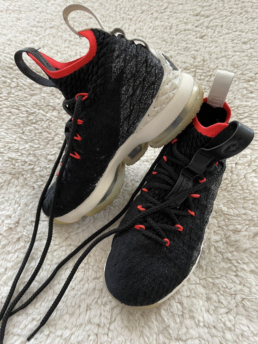 lebron 15 black white red