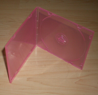 CD / DVD Hülle Slim Case rosa pink 129x125x5 mm Softcase weicher Kunststoff Neu