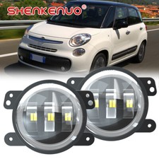4 Inch LED Front Round Fog Lights Lamps Set L+R DRL For Fiat	500	2012-2016
