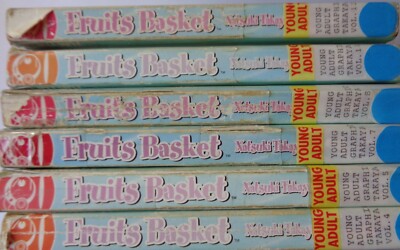Lot of 6 Fruits Basket Manga Paperbacks by Takaya Volumes 4, 5, 7, 8, 11 & 12