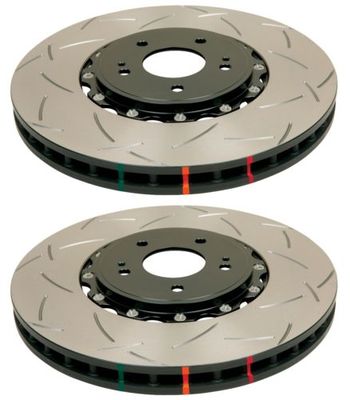 DBA FRONT 2-PIECE SLOTTED BRAKE ROTORS 5000 for 03-06 MITSUBISHI LANCER EVO 8 9