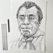 JAMES BALDWIN original artwork, Pencil, The Fire Next Time, Giovanni's Room