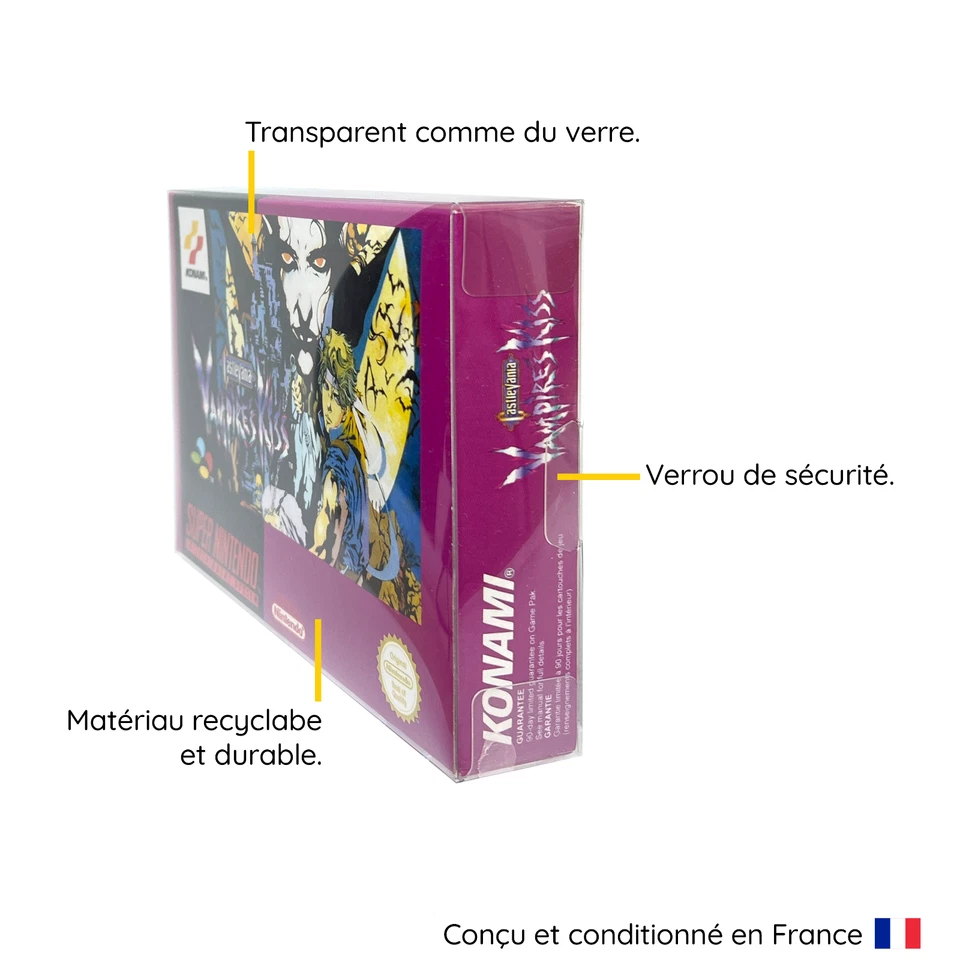 10 Boitiers de Protection Crystal Box Jeux Super Nintendo Nintendo 64 SNES 0,3mm - Photo 2/4