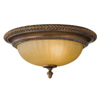 Deckenleuchte Wohnzimmerleuchte Stahl Glas Gold-Bronze D 34,3 Cm 2 Flammig