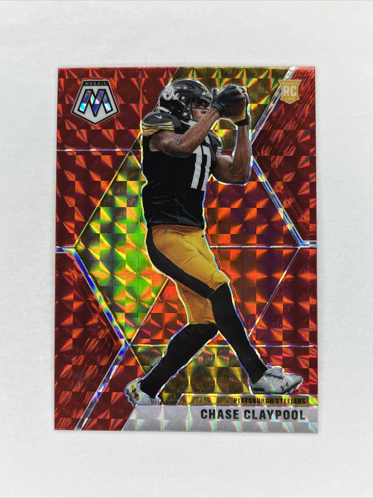 2020 Mosaic Chase Claypool Mosaic Red Prizm Rookie RC #220 Steelers