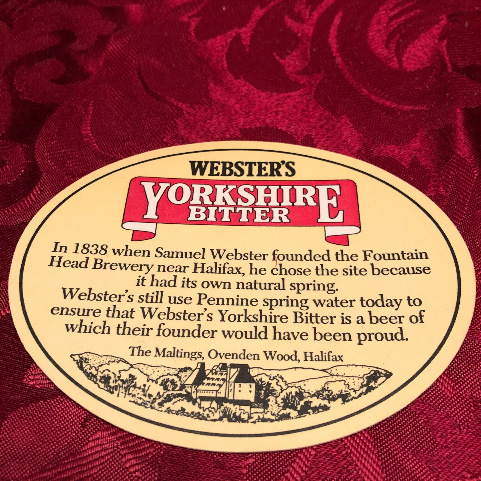 BREWERIANA - SAMUEL WEBSTER & SONS - WEBSTER'S YORKSHIRE BITTER - BEER ...