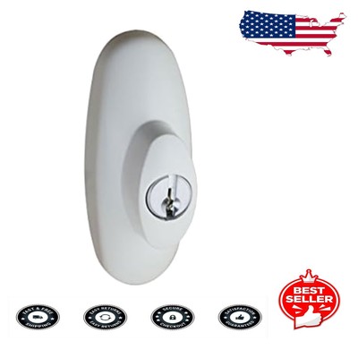 Secure White Metal Alloy Key Lock for Right-Hand Gliding Doors - Modern Design