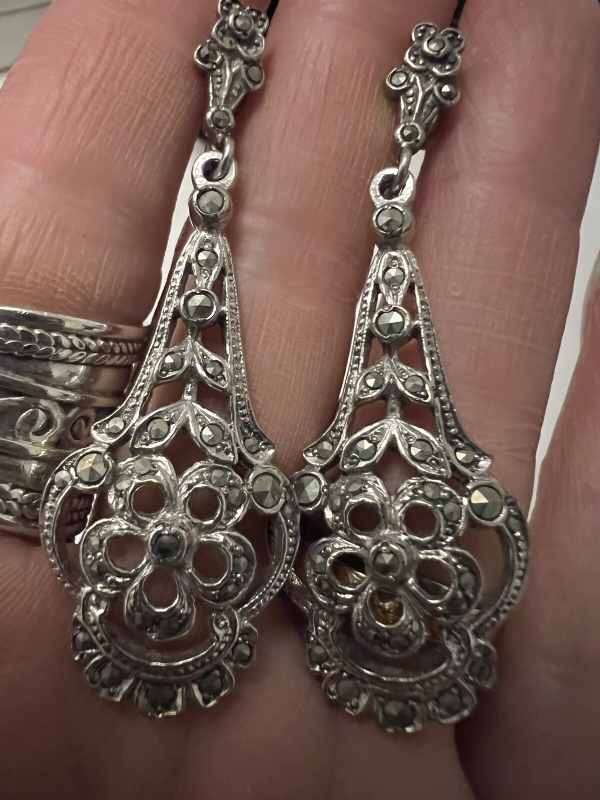 Stunning Antique/Vintage Solid Silver Marcasite L… - image 5