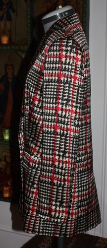 NEW L'Agence Taryn Red Silk Houndstooth Check Print Blazer Sz 2 NWT $750 - Picture 12 of 15